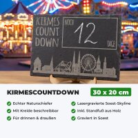 Kirmescountdown Schiefertafel 30x20cm