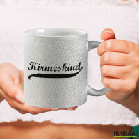 Glitzertasse Kirmeskind Vintage 330ml Silber
