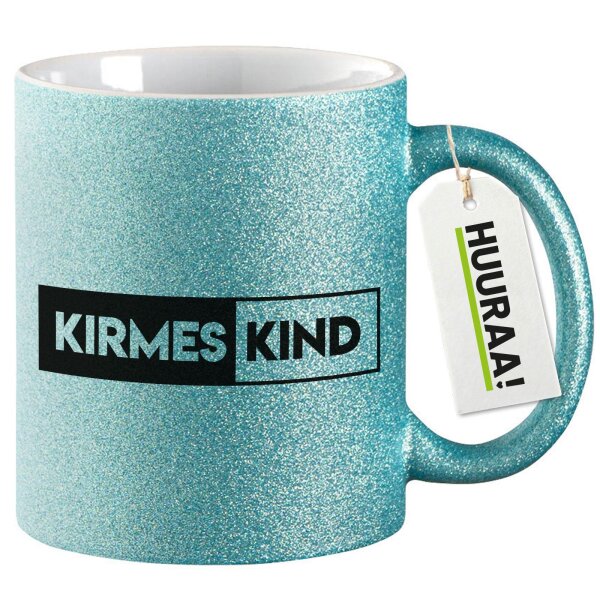 Glitzertasse Kirmeskind Modern 330ml Blau