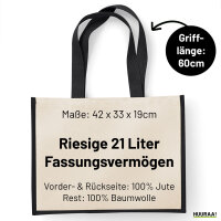 Jutetasche Soester mit Herz 21 Liter Black