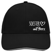 Cappy Mütze Soester mit Herz Black/Light Grey