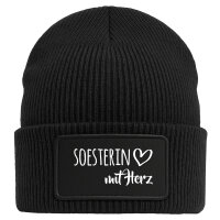 Winterbeanie Soesterin mit Herz Black