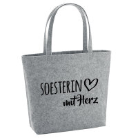 Filzshopper Soesterin mit Herz 22 Liter Grey Melange