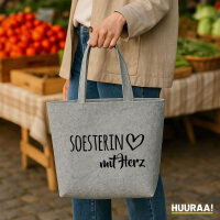 Filzshopper Soesterin mit Herz 22 Liter Grey Melange