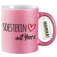 Glitzertasse Soesterin mit Herz 330ml Pink