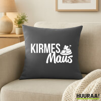 Kirmesmaus Kissen 40x40cm mit Füllung Steel Grey