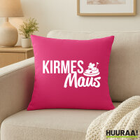 Kirmesmaus Kissen 40x40cm mit Füllung Fuchsia