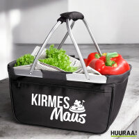 Kirmesmaus Einkaufskorb faltbar 20 Liter Tragekorb Black