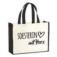 Soesterin mit Herz Jutetasche 21 Liter Black