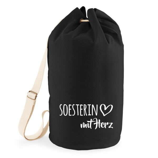 Soesterin mit Herz Seesack 20 Liter Rucksack Black