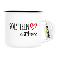 Soesterin mit Herz Emaille Tasse 300ml Vintage Emaille...