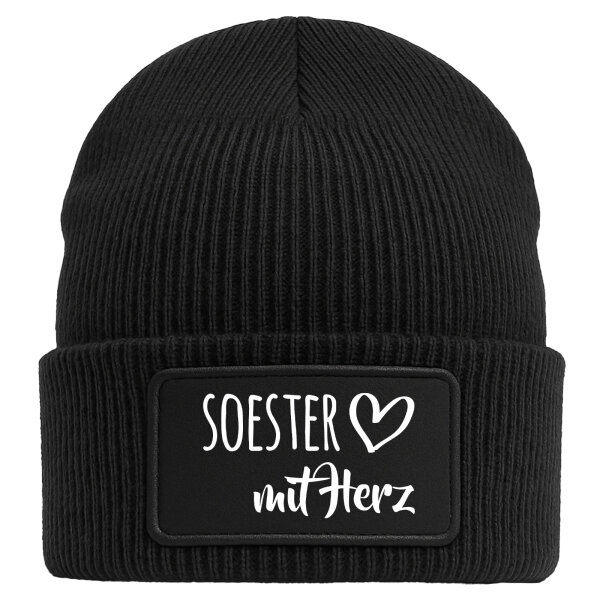 Soester mit Herz Beanie Black Mütze