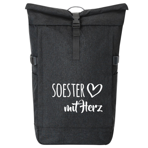 Soester mit Herz Kurierrucksack 30-44 Liter Black Melange