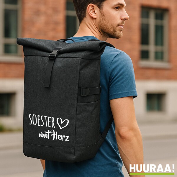 Soester mit Herz Kurierrucksack 30-44 Liter Black Melange