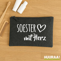 Soester mit Herz Kulturbeutel 1 Liter Filz Charcoal...
