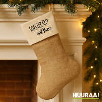 Soester mit Herz Weihnachtsstrumpf Beige