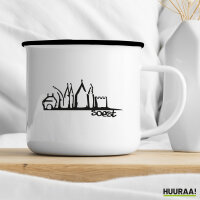 Soest Skyline Emaille Tasse 300ml Vintage Emaille Becher