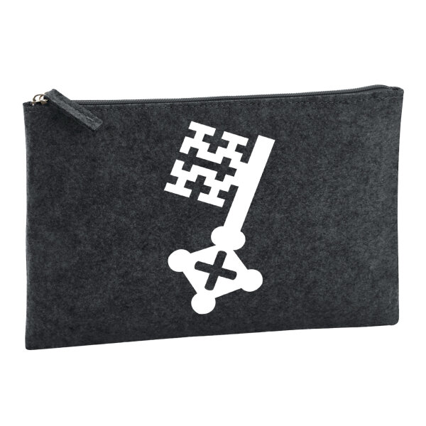 Soester Schlüssel Kulturbeutel 1 Liter Filz Charcoal Kosmetiktasche