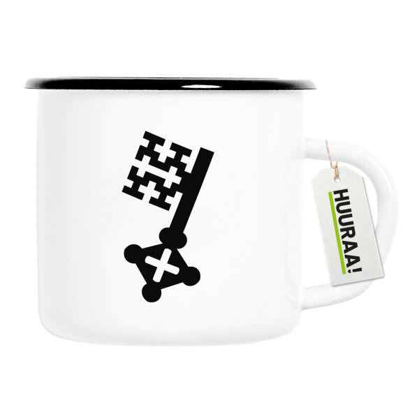 Soester Schlüssel Emaille Tasse 300ml Vintage Emaille Becher