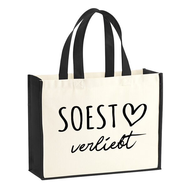 Soest verliebt Jutetasche 21 Liter Black
