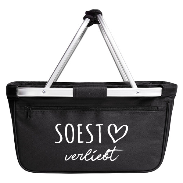 Soest verliebt Einkaufskorb faltbar 20 Liter Tragekorb Black