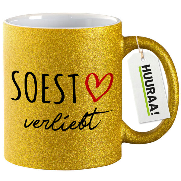 Soest verliebt Glitzertasse 330ml