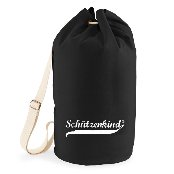 Schützenkind Vintage Seesack 20 Liter Rucksack Black