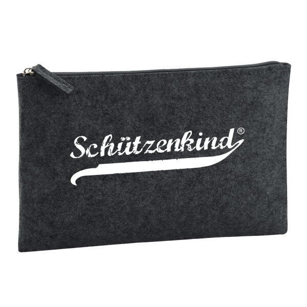 Schützenkind Vintage Kulturbeutel 1 Liter Filz Charcoal Kosmetiktasche