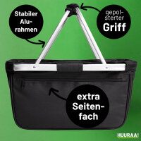 Kirmeskind Modern Einkaufskorb faltbar 20 Liter Tragekorb Black