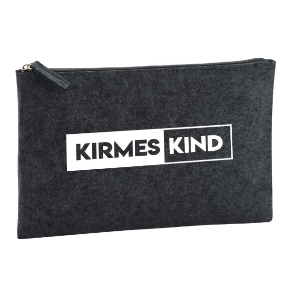 Kirmeskind Modern Kulturbeutel 1 Liter Filz Charcoal Kosmetiktasche
