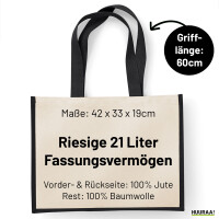 Bördekind Vintage Jutetasche 21 Liter Black