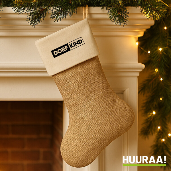 Dorfkind Modern Weihnachtsstrumpf Beige