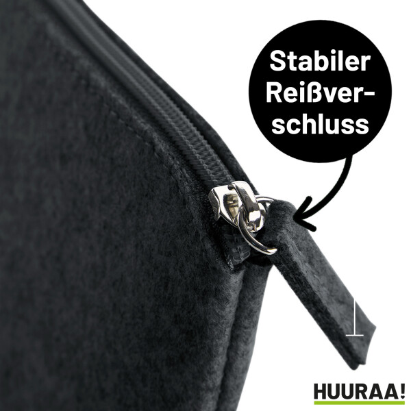Bördekind Modern Kulturbeutel 1 Liter Filz Charcoal Kosmetiktasche