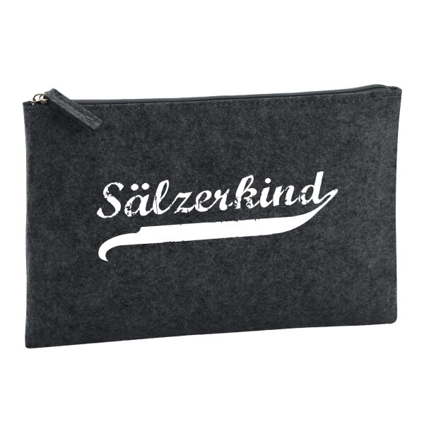 Sälzerkind Vintage Kulturbeutel 1 Liter Filz Charcoal Kosmetiktasche