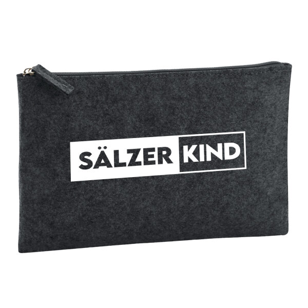 Sälzerkind Modern Kulturbeutel 1 Liter Filz Charcoal Kosmetiktasche