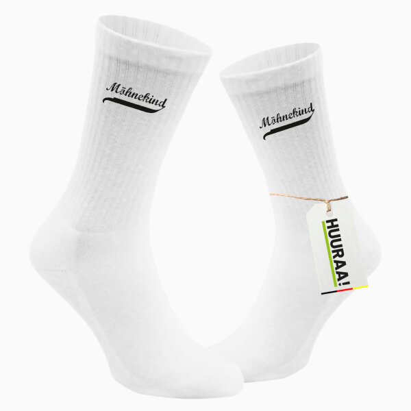 Möhnekind Vintage Unisex Socken 37/46 White Motiv Tennissocken