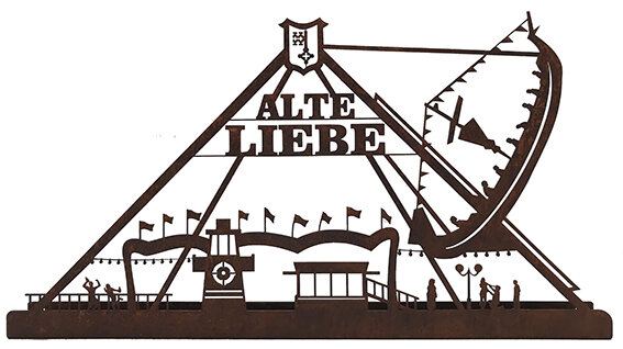 Rostige Alte Liebe 44cm breit aus Cortenstahl ohne Beleuchtung