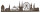 Rostige Soest Kirmes Skyline 75cm breit aus Cortenstahl mit Beleuchtung Warmweiß (Batterieanschluß indoor)
