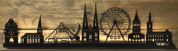 Schwarze Soest Kirmes Skyline 75cm breit aus Stahl Pulverbeschichtet ohne Beleuchtung