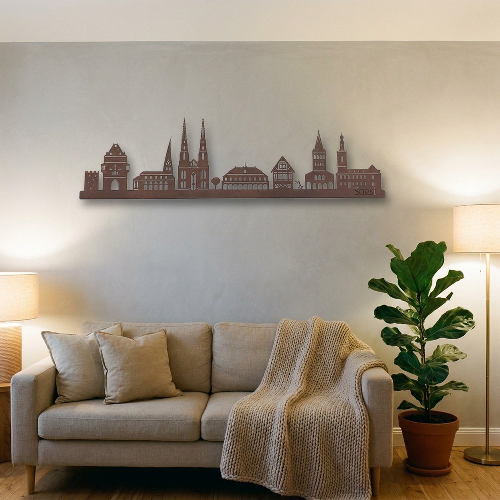 Rostige Standard-Skyline im Wohnzimmer